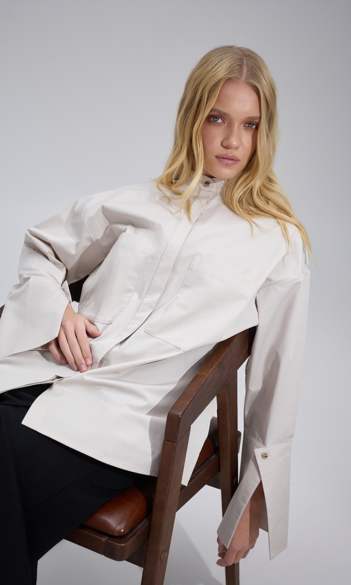 AURA Beige Shirt, S-M